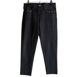 Massimo Rebecchi Italian Black Shimmer Denim Straight Leg Jeans Size 44/ US 8